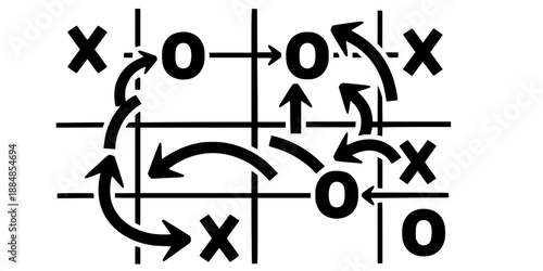 Soccer Tactical Board with Strategy Arrows and Formations Chalk Style Vector
