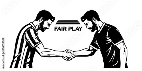 Captain Handshake Before Match for Fair Play and Respect Vector