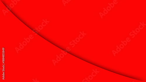 Minimal modern abstract red background featuring a smooth curved shape and soft shadow depth. Ideal for banners, posters, covers, presentations, and web headers with copy space.