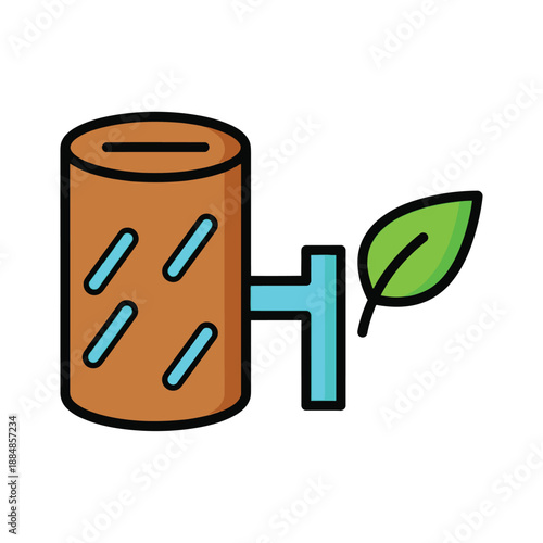 Sustainable Wood Resource and Green Technology Icon. Ecology, Nature, and Renewable Energy Concept Symbol for Eco-Friendly Solutions.