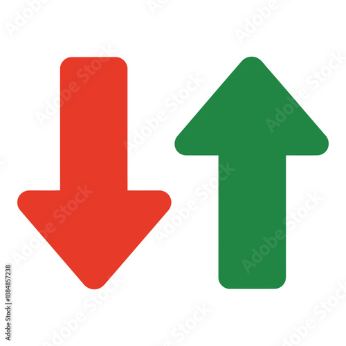 Flat design up and down arrows