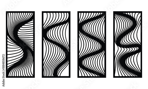 Abstract black and white swirl patterns isolated on white background, Vector