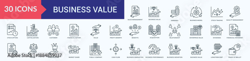 Business Value Icon Illustration Vector With sales, management, business, value, earnings, business, model, stock, trading, quality