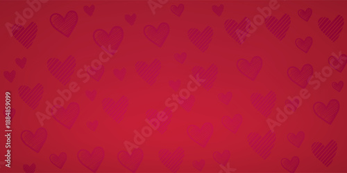 Abstract Red Background with Subtle Heart Shapes.