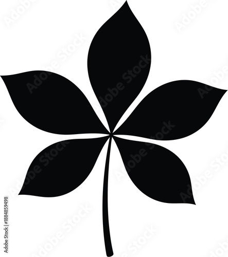 Photos Detailed black horse chestnut leaf illustration perfect for design projects on t