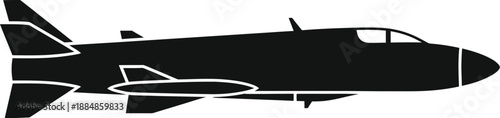 Jet airplane side view graphic ideal for designs with a transparent background silhouette