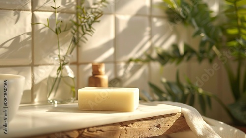 A photo of a shampoo bar with a clean, eco-friendly vibe.