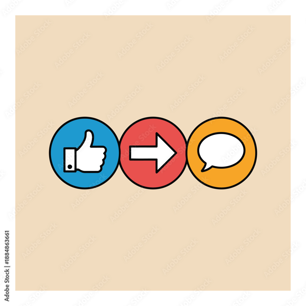 Obraz premium Social media interaction icons set
