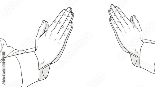 Hands in Prayer Position Illustration.