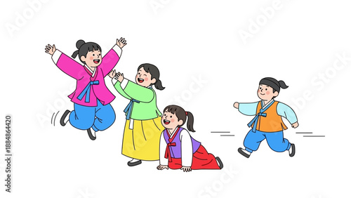 Group of Children Playing Together.