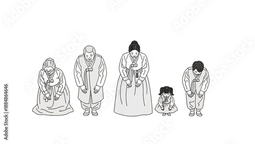 Group of People Praying in Line.