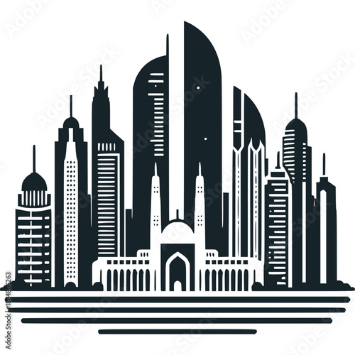 Abu Dhabi Skyline Icon Vector