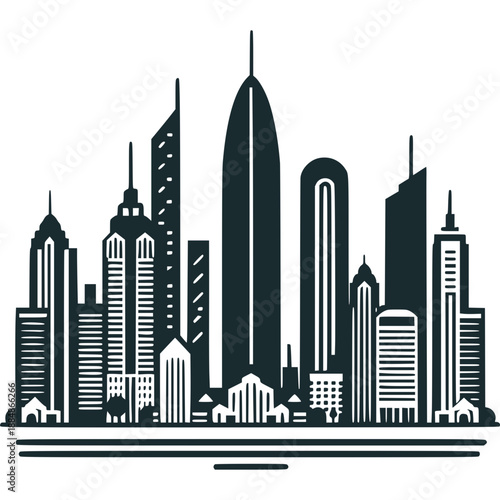 Abu Dhabi Skyline Icon Vector