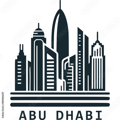 Abu Dhabi Skyline Icon Vector