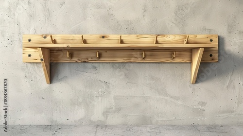 A photo of a simple wooden coat rack with no decorations.