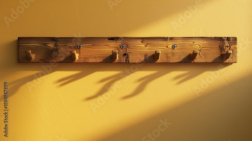 A photo of a simple wooden coat rack with no decorations.