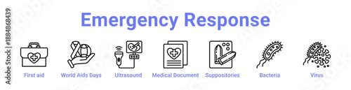 Emergency Response Icon Banner and Collection