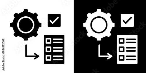 Execution Status Icon Set White Glyph Style Collection