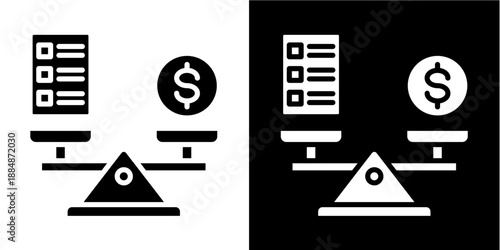 Workload Balance Icon Set White Glyph Style Collection