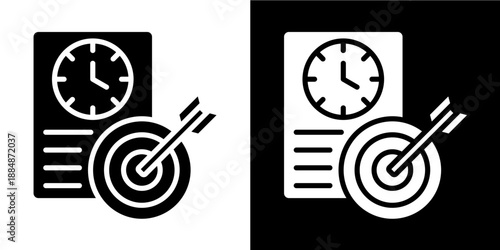 Goal Tracker Icon Set White Glyph Style Collection