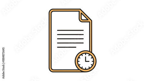 Timed Document Icon for Project Management and Deadlines