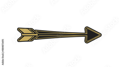 Elegant Golden and Black Arrow Graphic Symbolizing Direction, Progress, and Forward Movement in Design