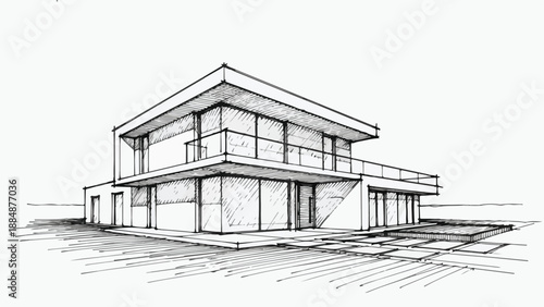 Contemporary flat roof house with minimalist design