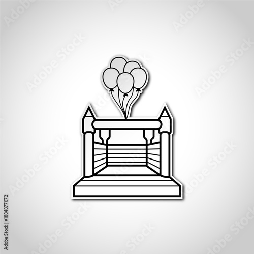 toy house balloon logo vector black color