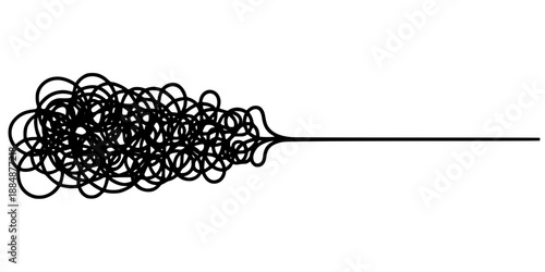 Chaos to Clarity Line Concept for Problem Solving and Mental Health Vector