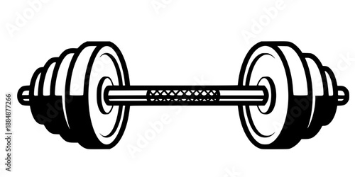 Barbell Weightlifting Equipment for Fitness and Gym Workout Vector