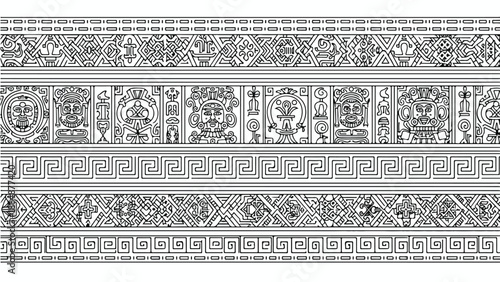 Traditional ethnic pattern decorative wood carving