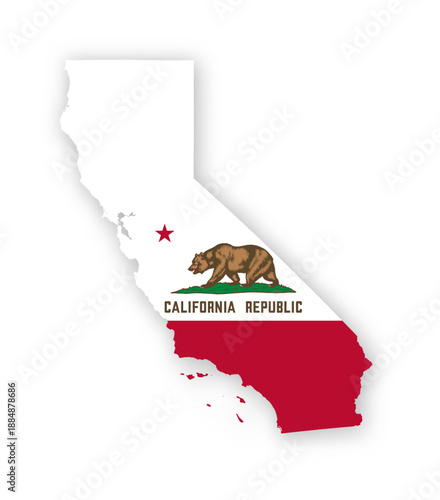 Photos California flag map poster