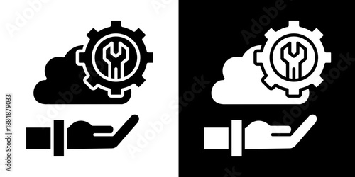 Support  Icon Set White Style Collection