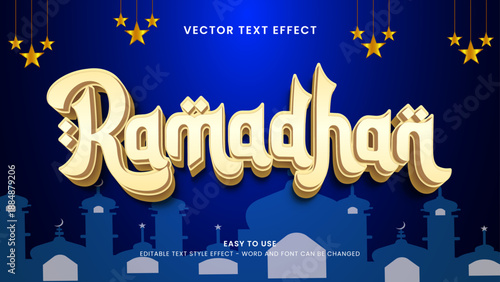 ramdhan editable text effect 3d vector