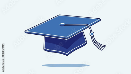 Blue Graduation Cap with Tassel - Symbol of Academic Achievement