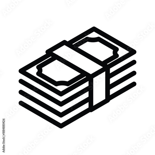 Wad of money outline icon vector design good for web or mobile app
