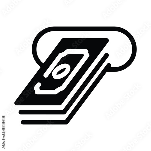 cash withdrawal solid icon vector design good for web or mobile app