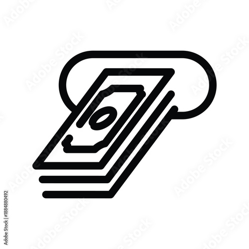 cash withdrawal outline icon vector design good for web or mobile app