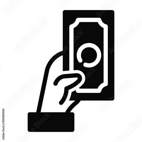 hand holding money solid icon vector design good for web or mobile app