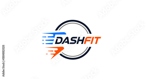 Dashfit Logo Design with Speed Elements.