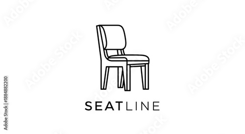 Simple Line Drawing of Modern Chair Design 3.