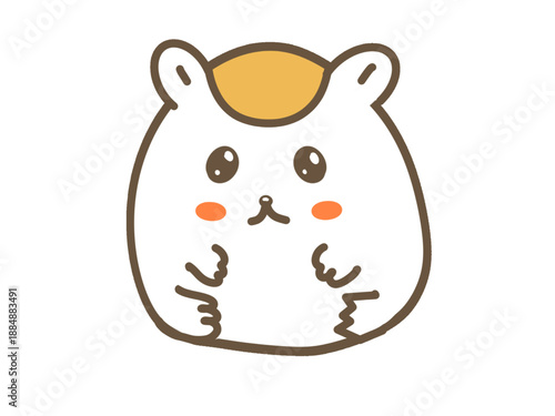 Cute Hamster Character Illustration, Kawaii Animal
