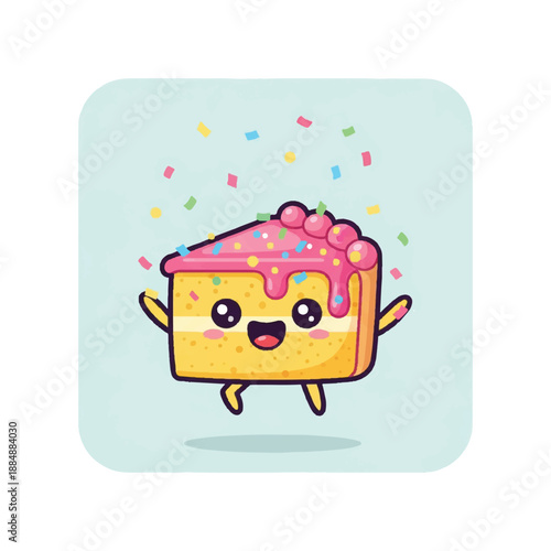 Cartoon Cake Character with Pink Icing.