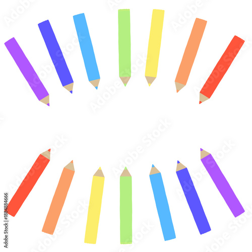 カラフルな手描きの色鉛筆のフレーム