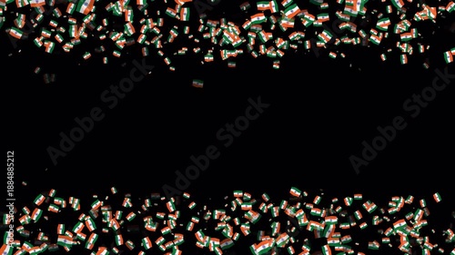 Indian flags scattered and falling on transparent background overlay copy space in center. Perfect for Republic Day, Independence National Day celebrations. National day card. congratulate.