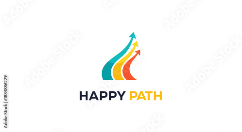 Colorful Happy Path Logo Design Element.