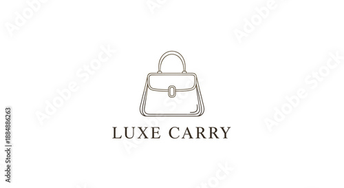 Luxe Carry Handbag Logo Design Illustration.