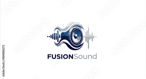 Fusion Sound Logo Design Element.