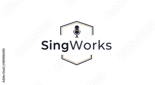 SingWorks Logo Design with Microphone.