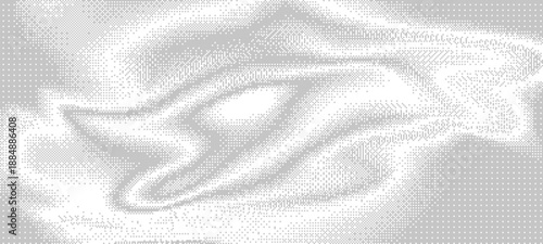 Abstract pixel art texture background with swirly fluid motion and digital noise effect. Retro digital grid aesthetic for graphic design.